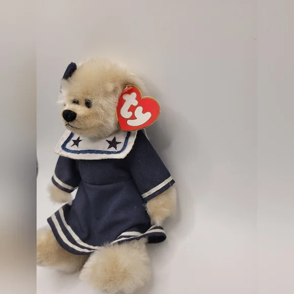 Ty Beanie Baby "Breezy" Blue and Cream Sailor Plush Toy 1993 Excellent Condition - Picture 4 of 6